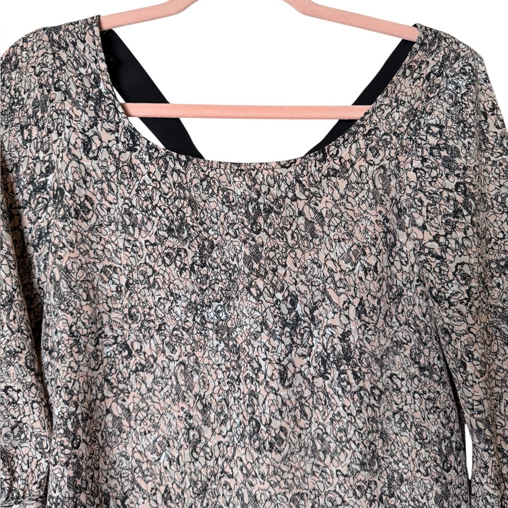 Bcbgeneration Black And Cream Patterned Blouse - image 2